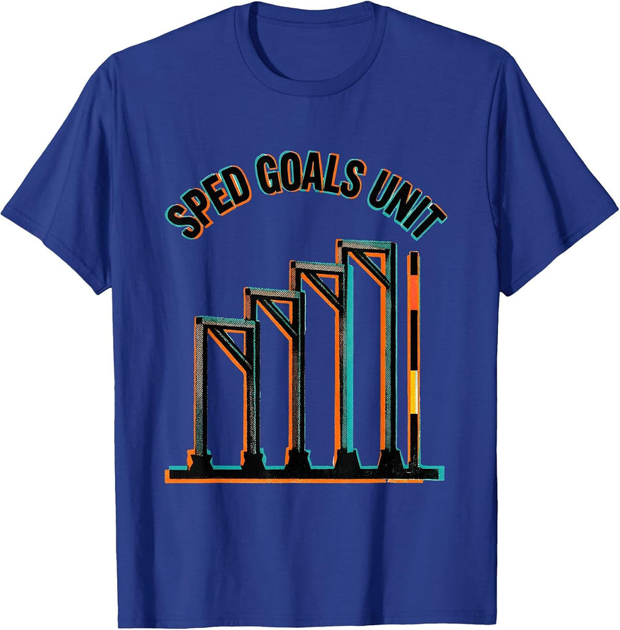 SPED Goals Unit Risograph Special Education Teacher Squad T-Shirt - Royal Blue