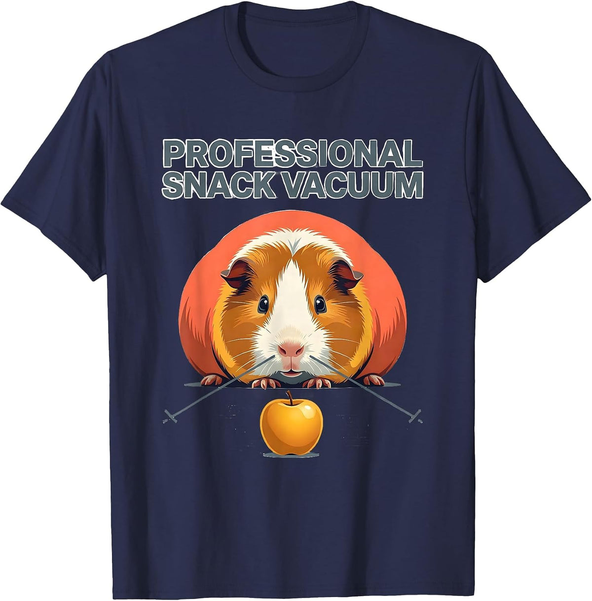 Professional Snack Vacuum Funny Pig Lover Guinea Pig Owner T-Shirt - Navy Blue