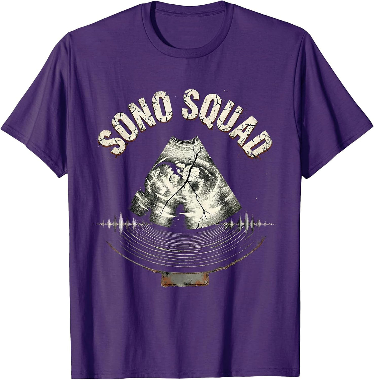 Men's Sono Squad Distressed Radiology Tech Halloween Workplace T-Shirt - Purple