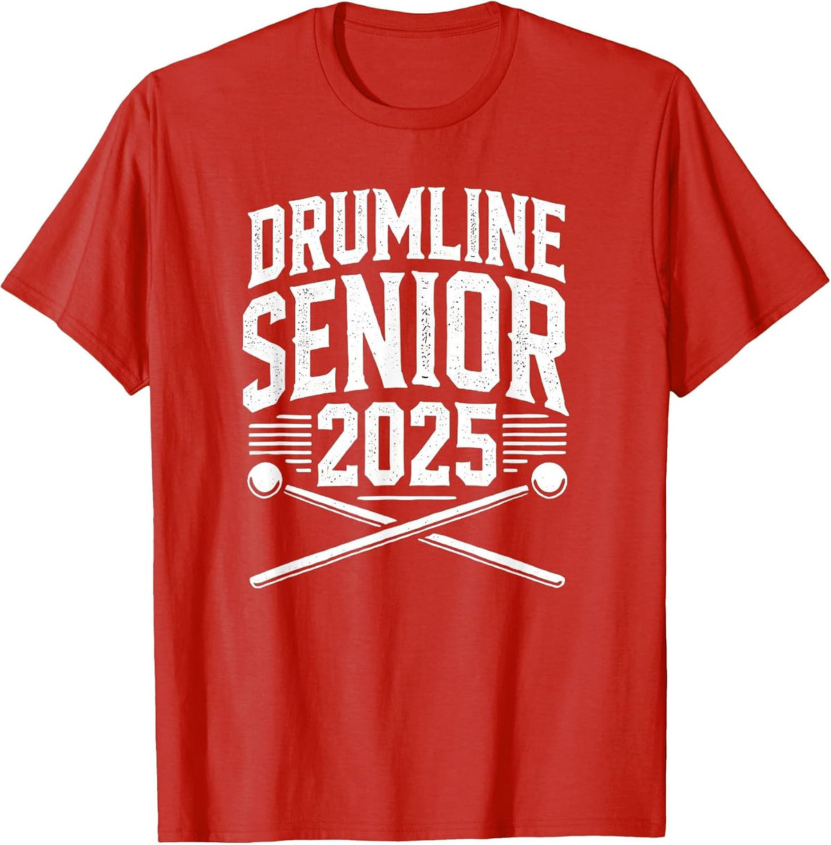 Drumline Senior 2025 High School Marching Band T-Shirt - Red