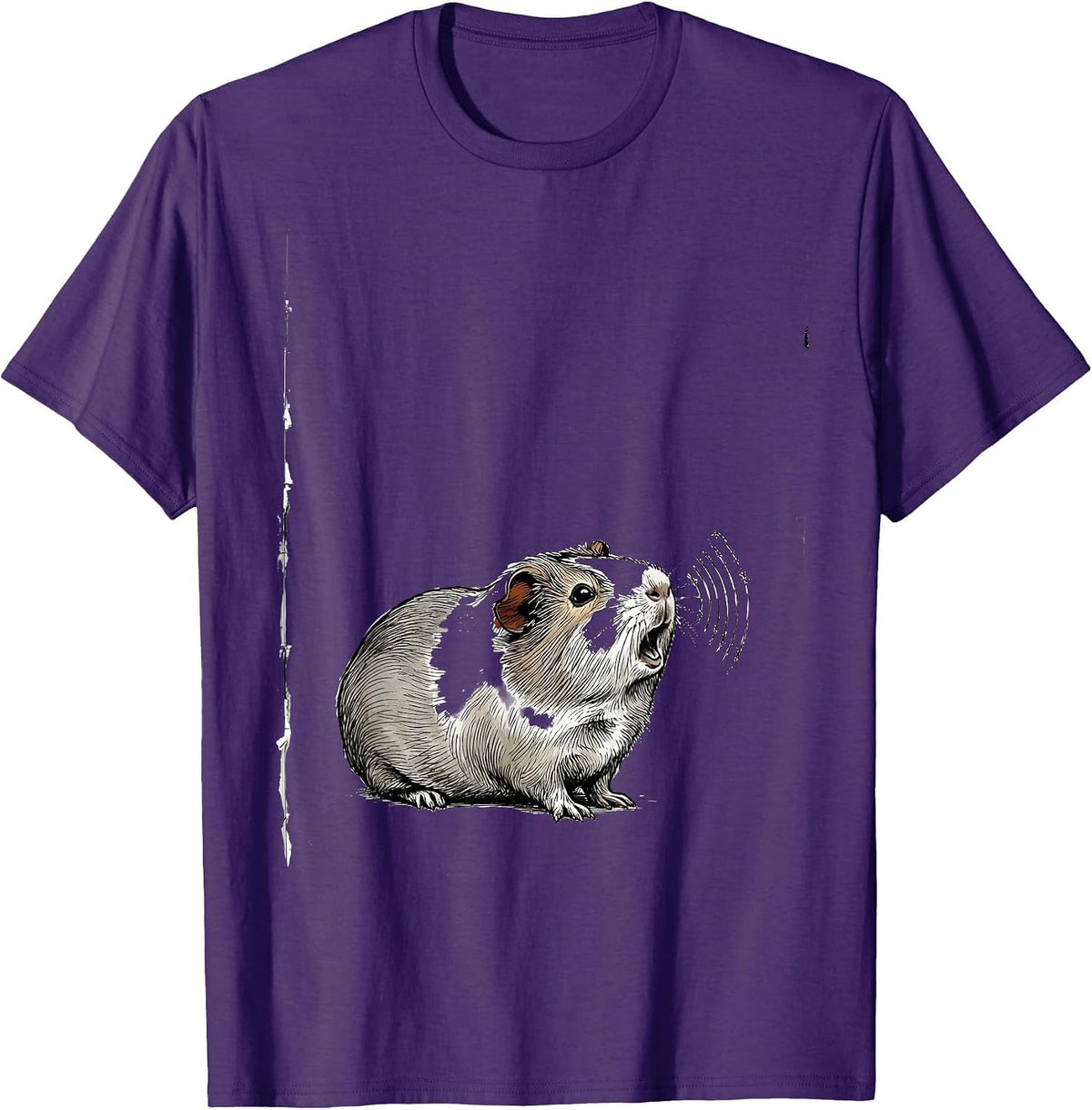 Men's Guinea Pig Loaf Hand-Sketched Pig Lover Humor T-Shirt - Purple