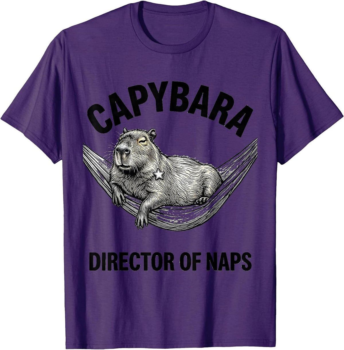 Capybara, Director of Naps Funny Gamer Meme Humor T-Shirt - Purple