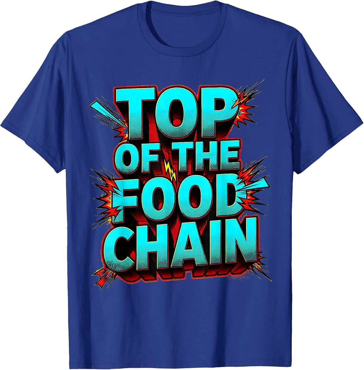 Men's Top of the Food Chain Shark Graphic Design T-Shirt - Royal Blue