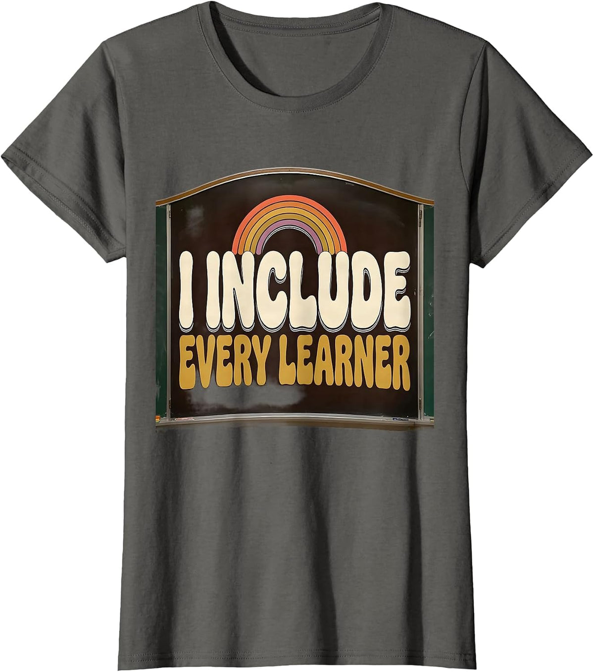 Women's I Include Every Learner Retro 70s Special Education Teacher T-Shirt - Asphalt Grey