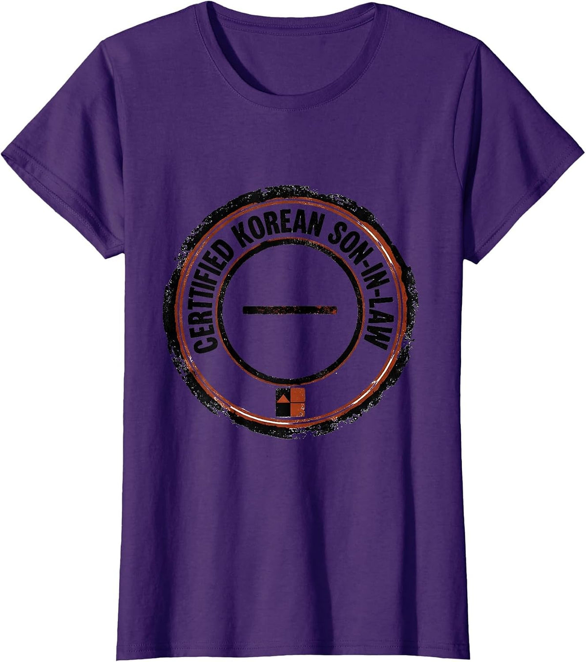 Women's Certified Korean Son-In-Law Funny Heritage Rubber Stamp T-Shirt - Purple