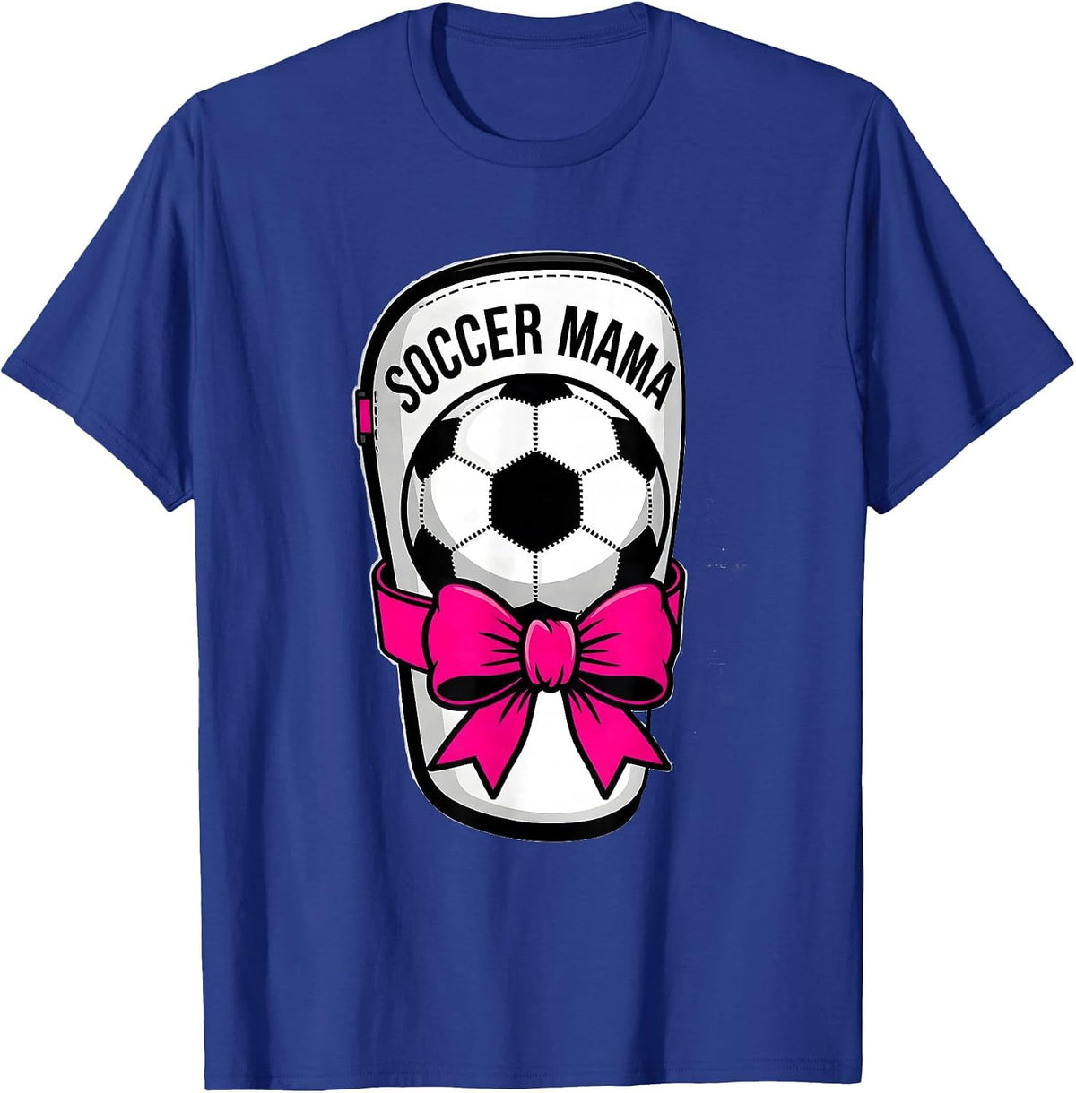 Soccer Mama Coquette Bow Youth Sports Family Pride T-Shirt - Royal Blue
