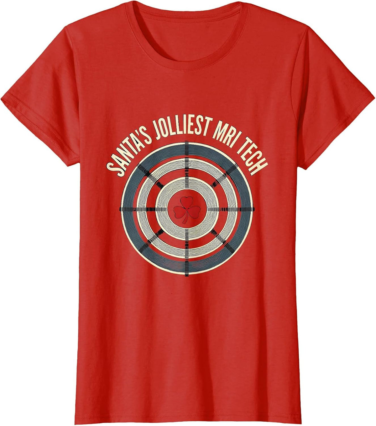 Santa's Jolliest MRI Tech Funny Radiology Tech Christmas T-Shirt - Red