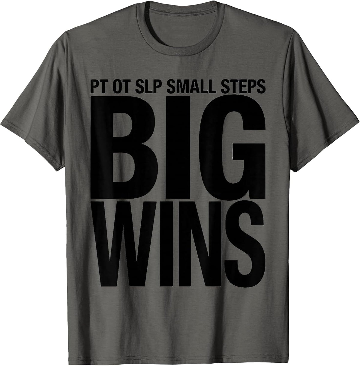 Men's PT OT SLP Small Steps Big Wins Occupational Therapy Team T-Shirt - Asphalt Grey