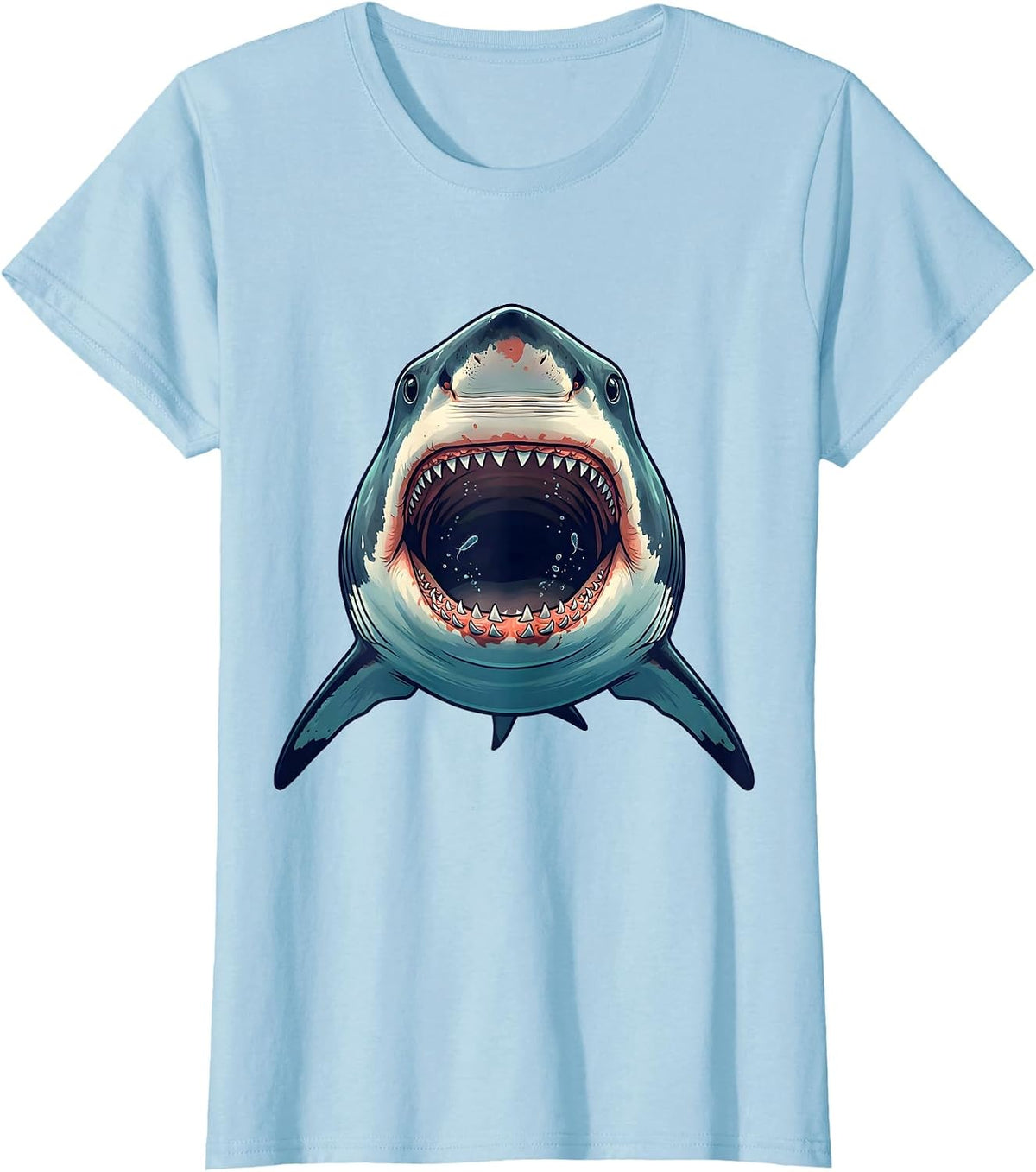 Women's Megamouth Shark Funny Ocean Wildlife Humor T-Shirt - Baby Blue