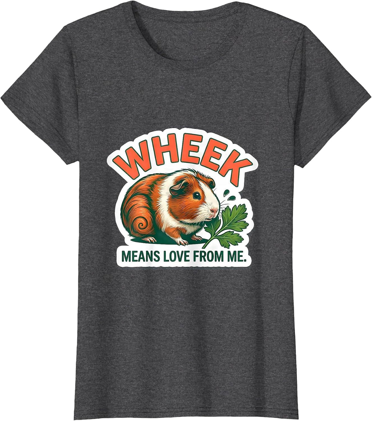 Women's Wheek Means Love From Me Funny Guinea Pig Lover Gift T-Shirt - Dark Heather Grey