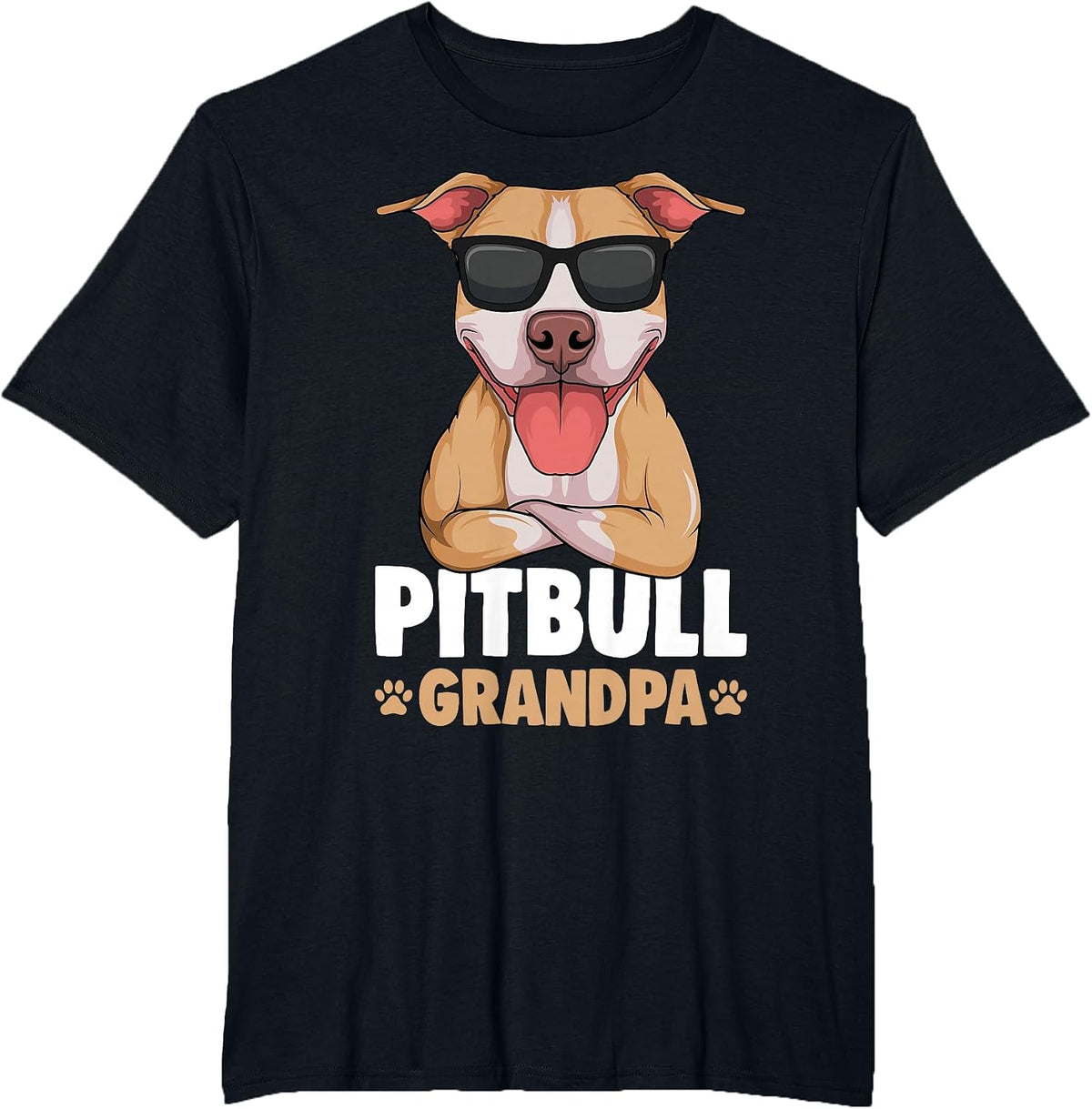 Pitbull Grandpa Pittie Dog T-Shirt - Black