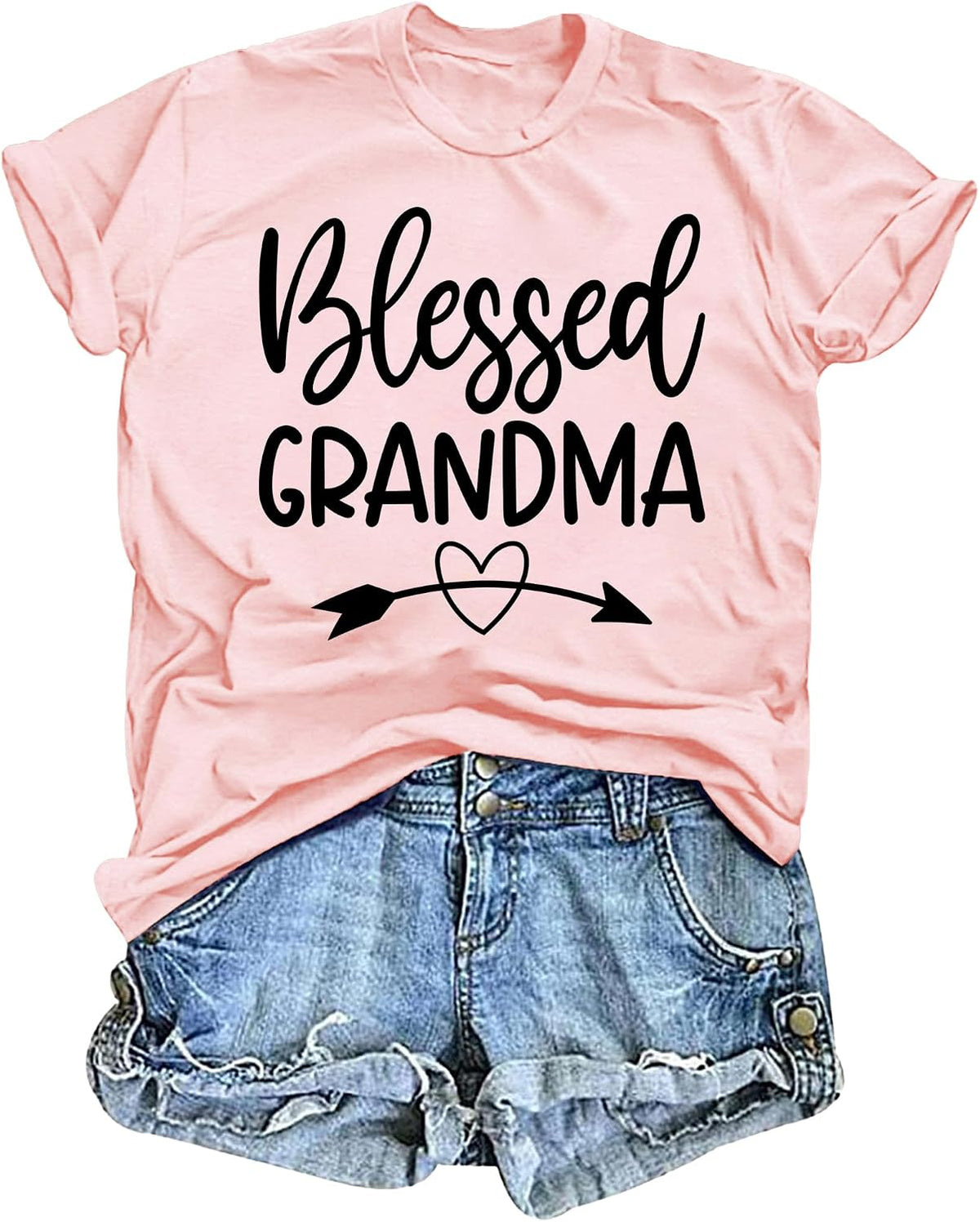 Grandma Shirts for Women: Grandmother Graphic T-Shirts Mama Short Sleeve Blouse Tees - Pink2