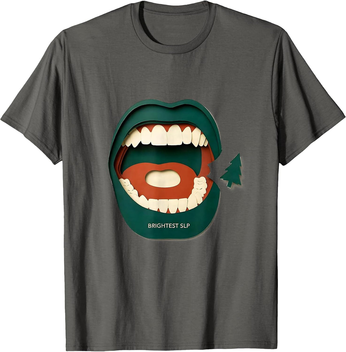 Men's Brightest SLP Funny Speech Language Pathologist Therapist T-Shirt - Asphalt Grey