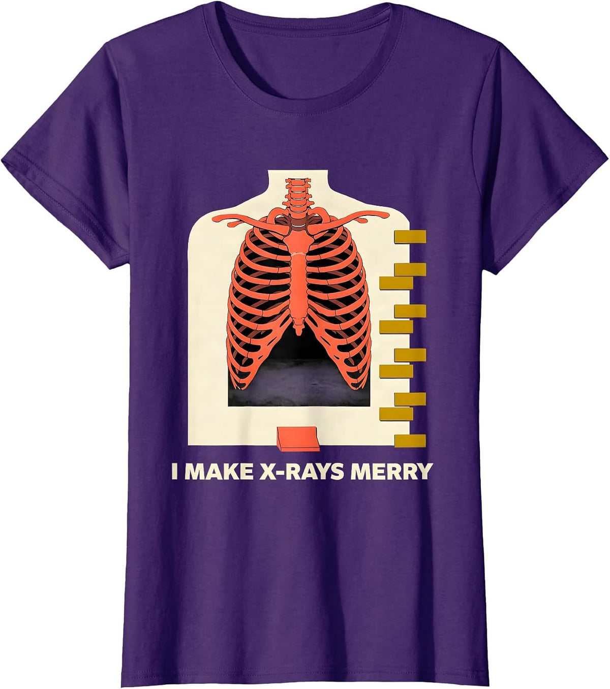 Women's I Make X-Rays Merry Funny Radiology Tech Rad Tech Gift T-Shirt - Purple