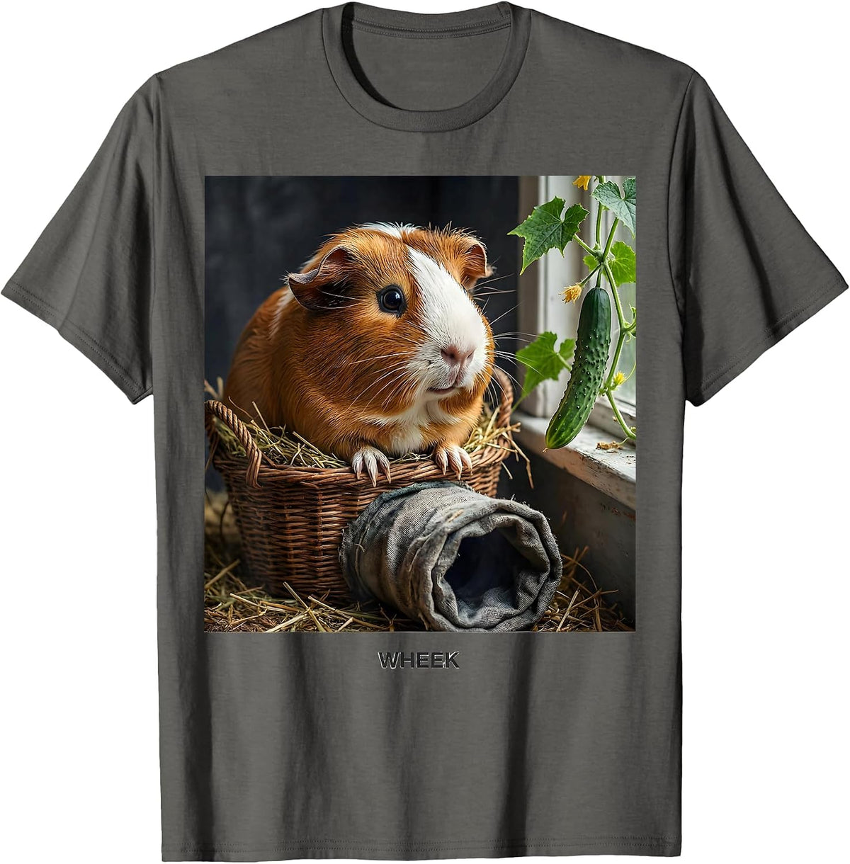 Men's Wheek Funny Guinea Pig Farm Animal Lover Gift for Pig Lovers T-Shirt - Asphalt Grey
