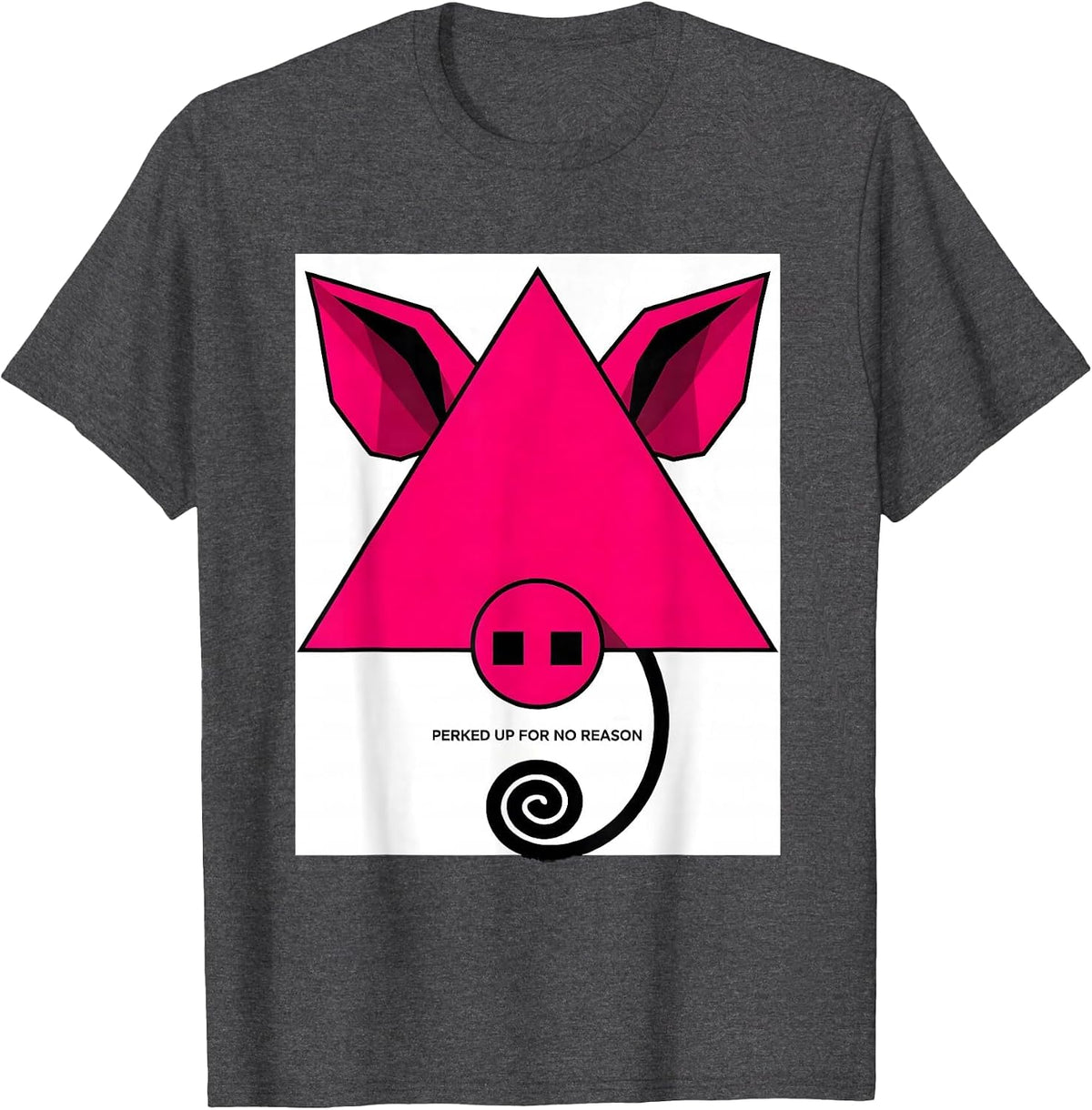 Men's Perked Up For No Reason Funny Guinea Pig Pet Lover Humor T-Shirt - Dark Heather Grey