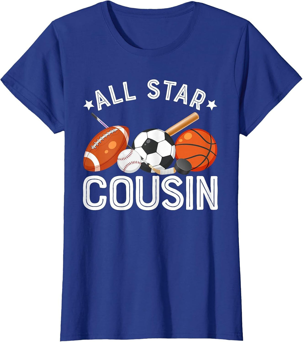 All Star Cousin of The Birthday Boy Basketball Soccer Sport T-Shirt - Royal Blue