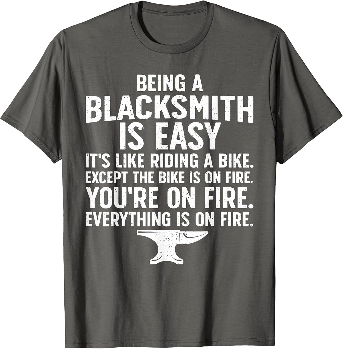 Blacksmith Art for Men Women Forging Tools Blacksmithing T-Shirt - Asphalt Grey