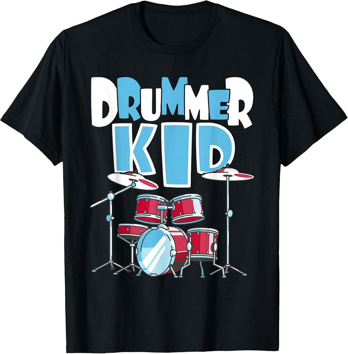 Drummer Kid - Funny Percussionist Drums Musician T-Shirt - Black