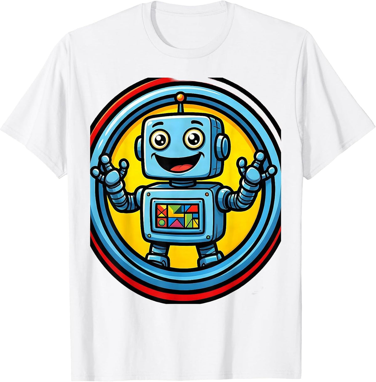 Men's Special Education Teacher Cheerful Robot ABCs Gift T-Shirt - White