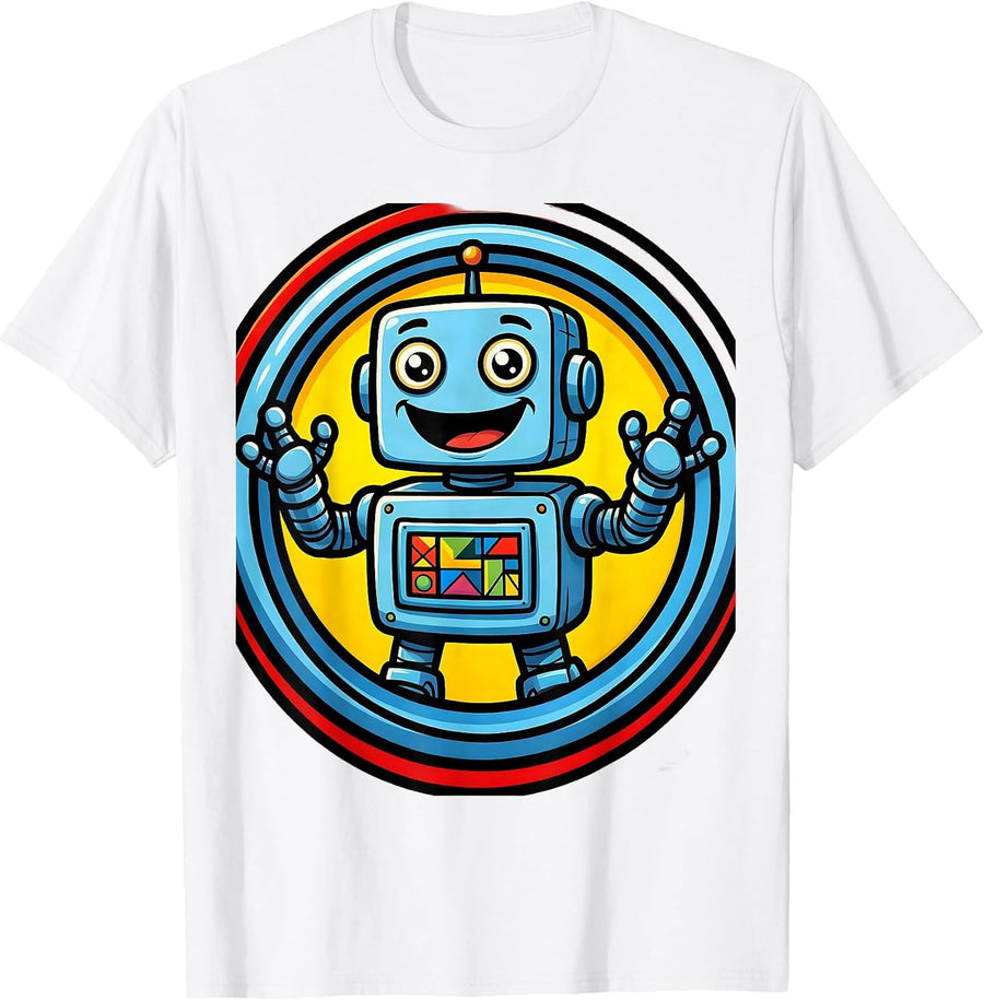 Men's Special Education Teacher Cheerful Robot ABCs Gift T-Shirt - White