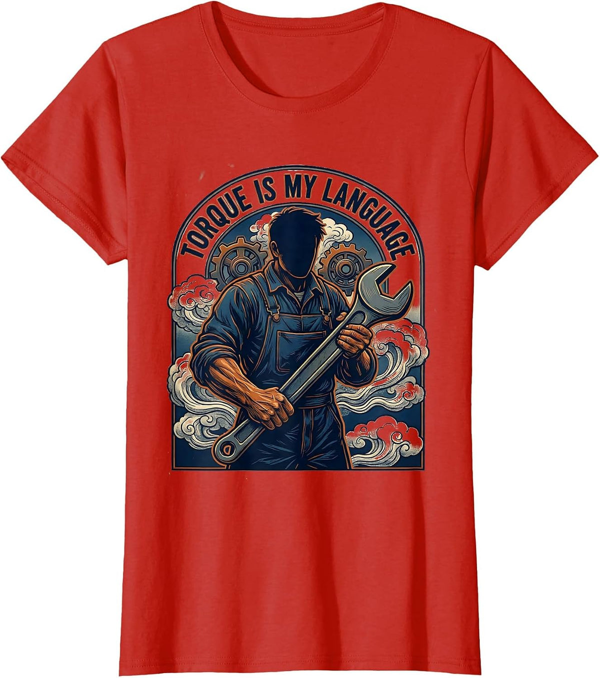 Women's Torque Is My Language Mechanic Design T-Shirt - Red
