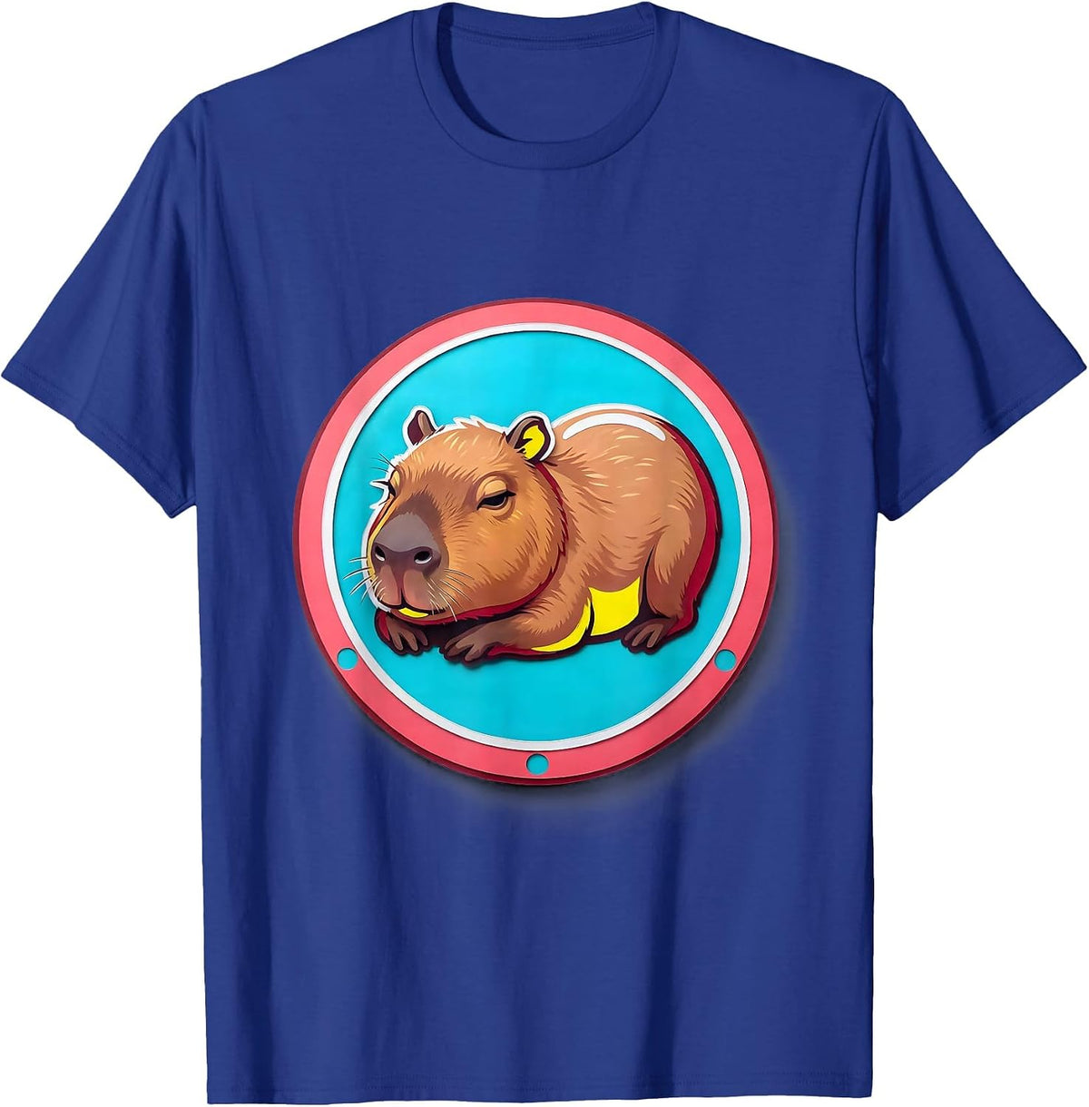 Capybara Belly Rub Funny Animal Lover Meme Humor T-Shirt - Royal Blue