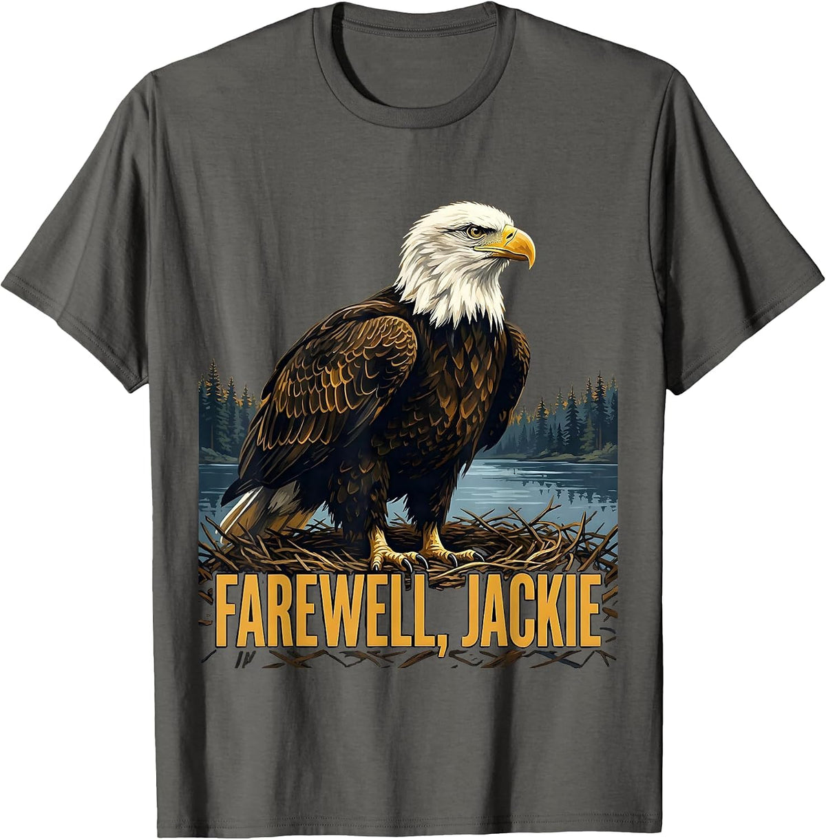 Men's Farewell, Jackie Vintage Eagle Memorial Big Bear Lake T-Shirt - Asphalt Grey