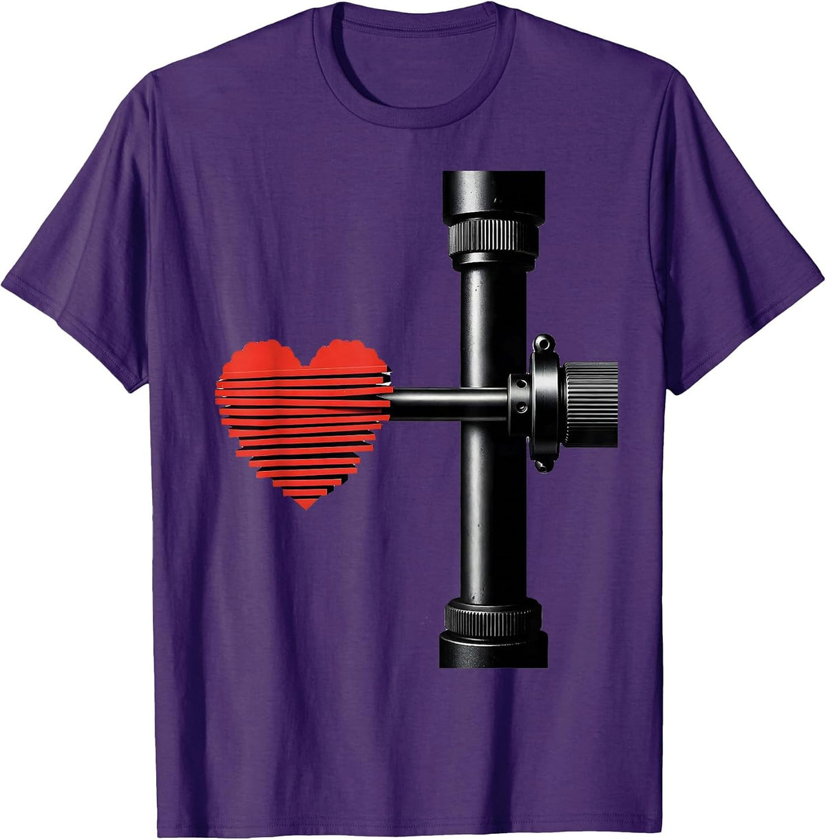 Men's Heart Plate Gym Humor Weightlifting Valentine Gift T-Shirt - Purple