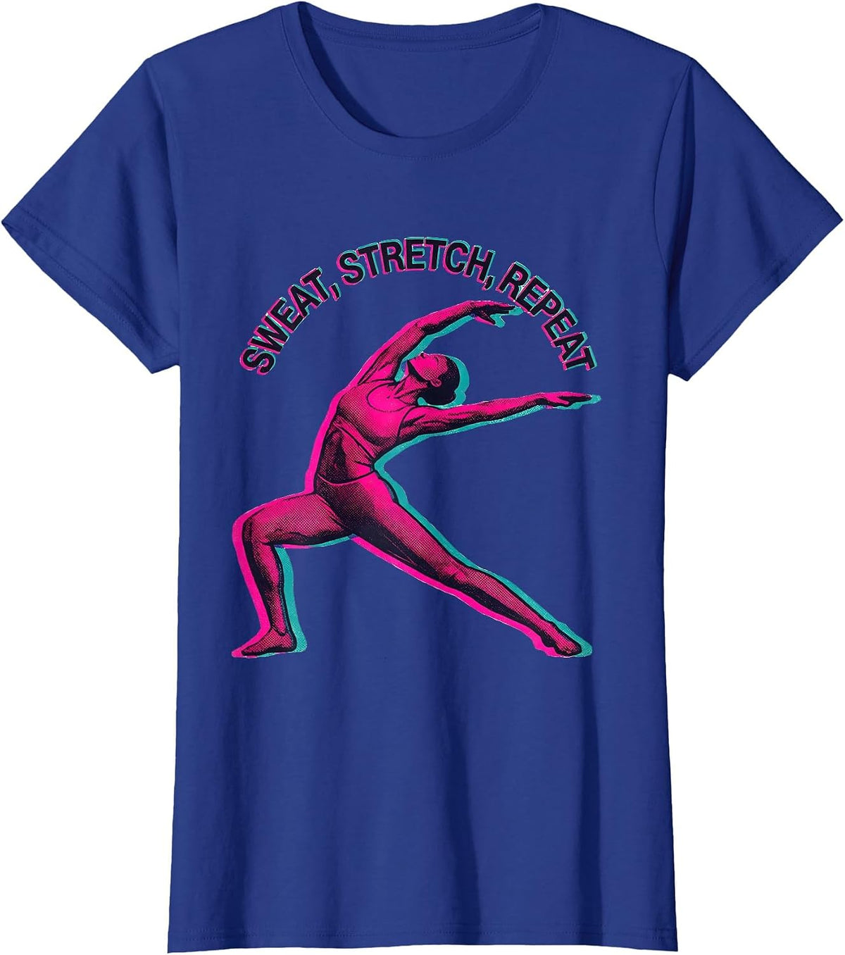 Women's Sweat Stretch Repeat Physical Therapy Design T-Shirt - Royal Blue