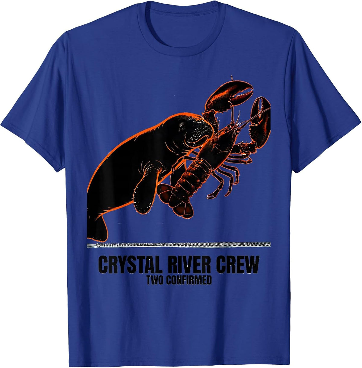 Men's Crystal River Crew Two Confirmed Vintage Manatee Crawfish T-Shirt - Royal Blue