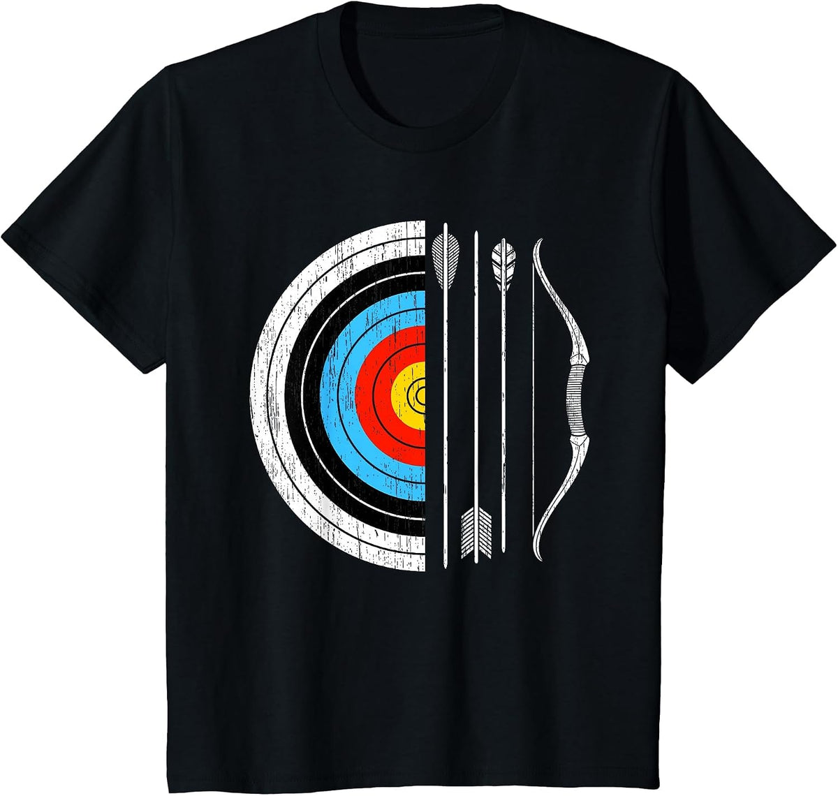 Vintage Archery with Bow Funny Classic Archers Bowman Outfit T-Shirt - Black