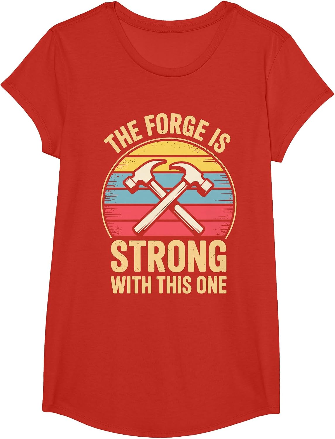 Funny Blacksmith Design for Men Women Forging Blacksmithing T-Shirt - Girls Red