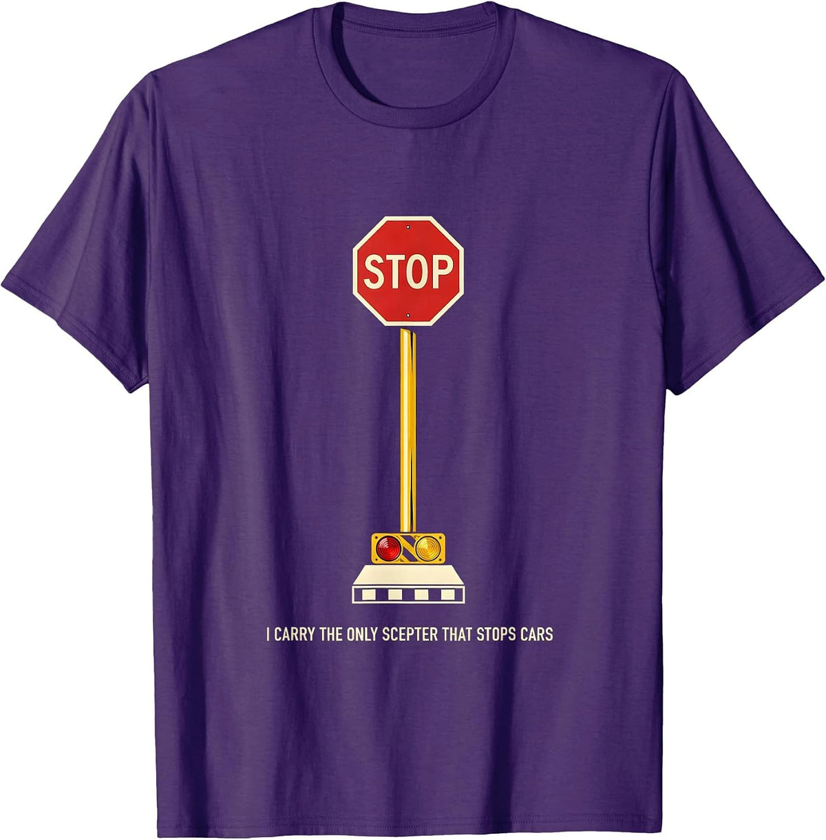 Men's I Carry The Only Scepter That Stops Cars Funny School Bus T-Shirt - Purple