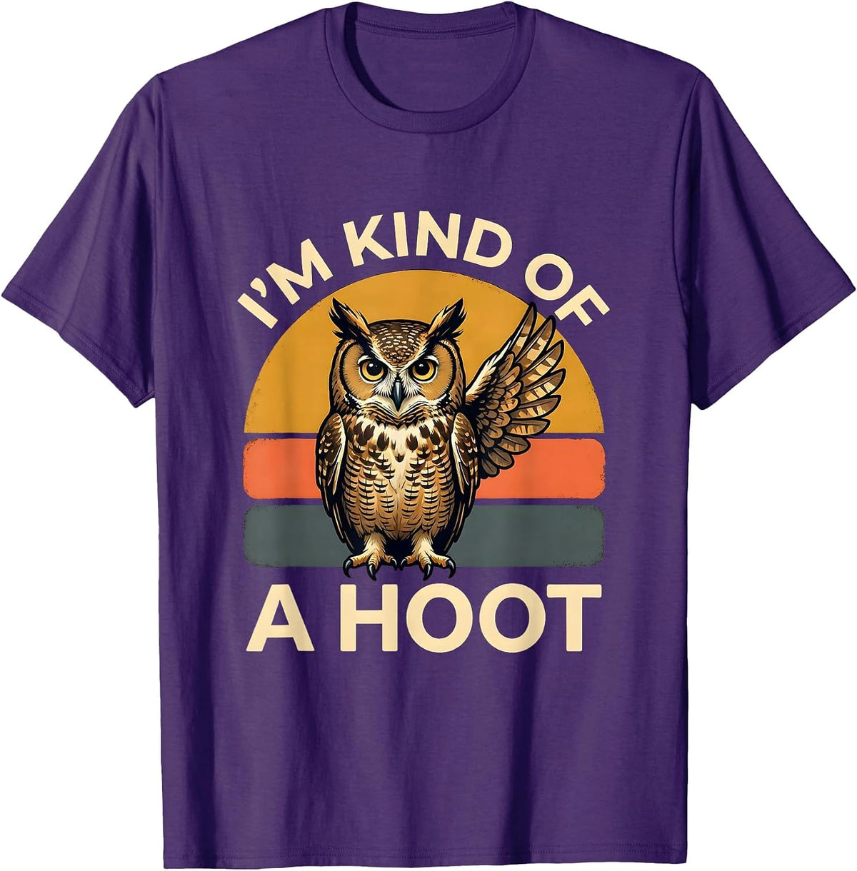 I'm Kind Of A Hoot Vintage Owl Bird Lover Funny Humor T-Shirt - Purple