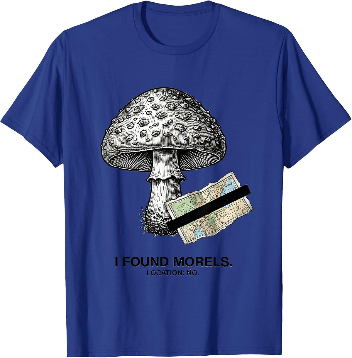 I Found Morels Funny Mushroom Foraging Psychedelic T-Shirt - Royal Blue