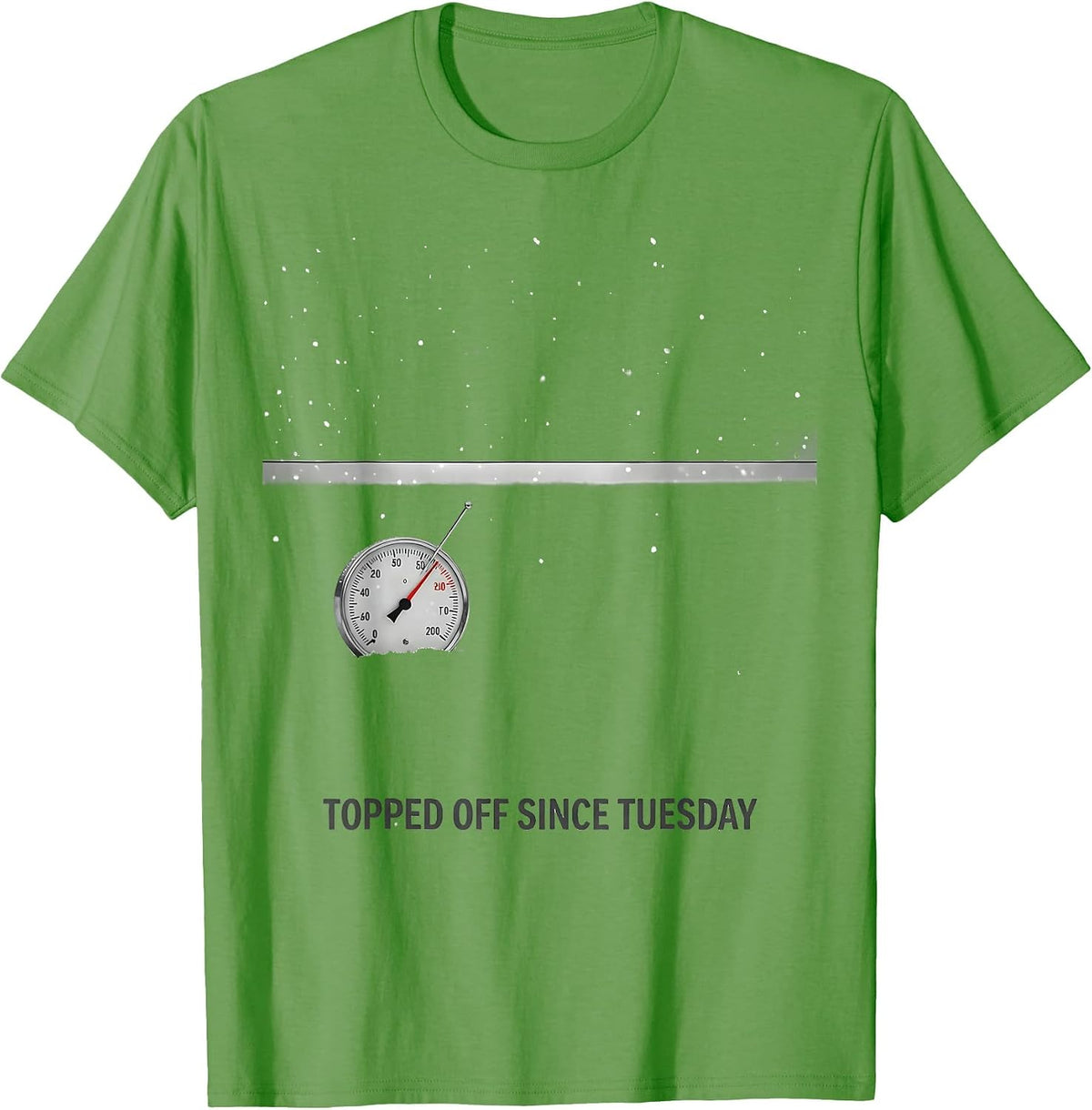 Men's Topped Off Since Tuesday Funny Snowmobiling Winter Riding T-Shirt - Grass Green