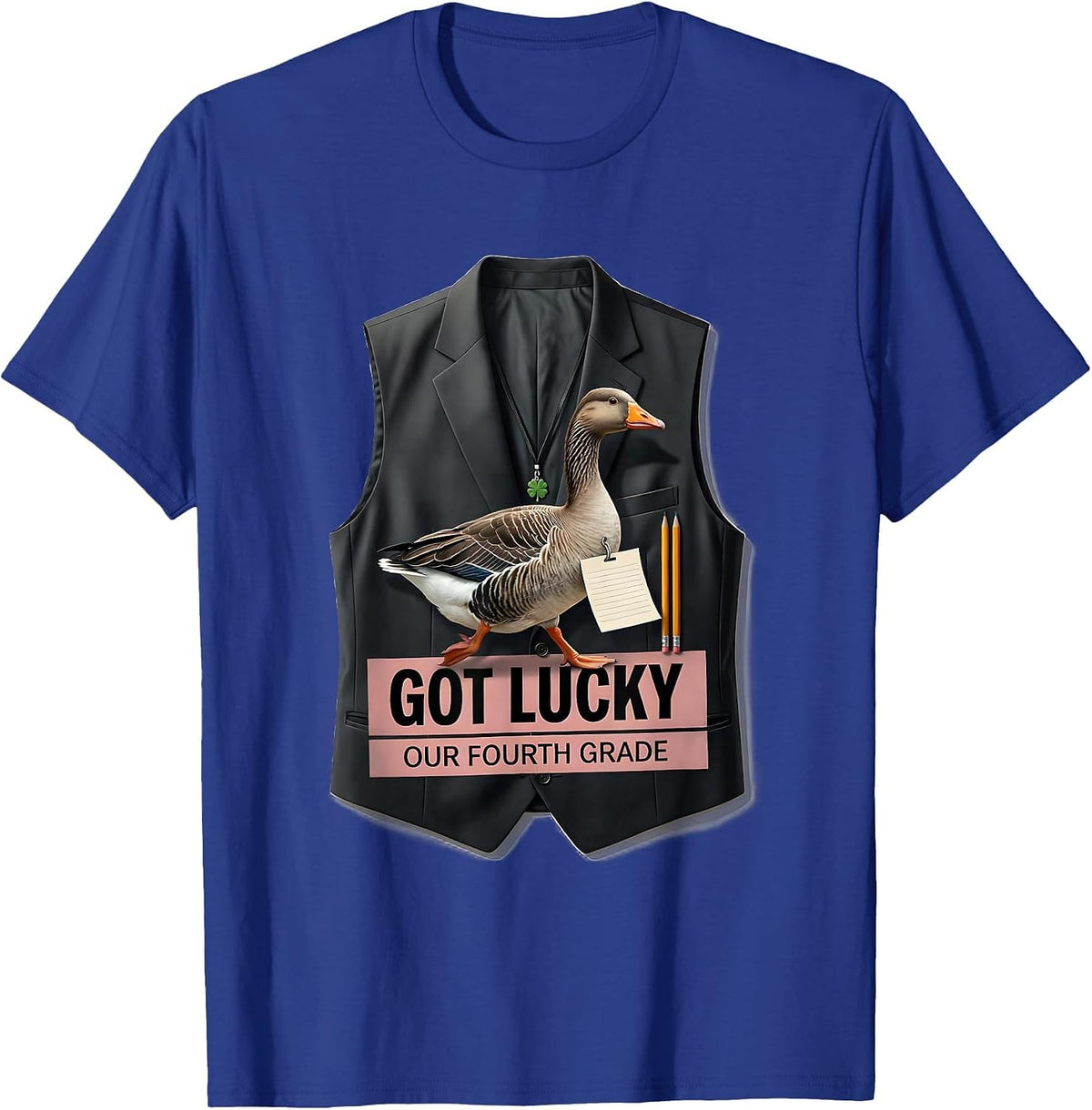 Our Fourth Grade Got Lucky Cute Goose Teacher Back To School T-Shirt - Royal Blue