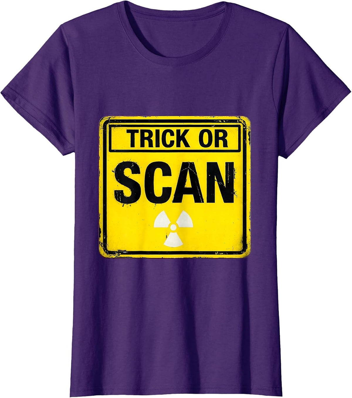 Women's Trick Or Scan Radiology Tech Halloween Workplace Humor T-Shirt - Purple