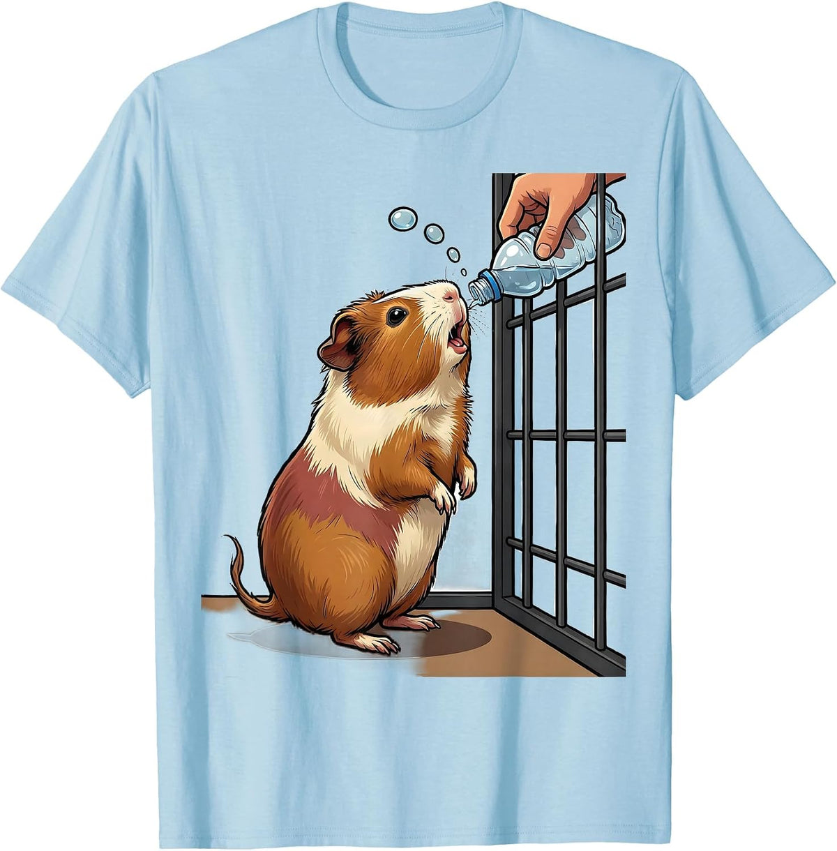 Guinea Pig Cartoon Pet Lover Gift for Owners T-Shirt - Baby Blue