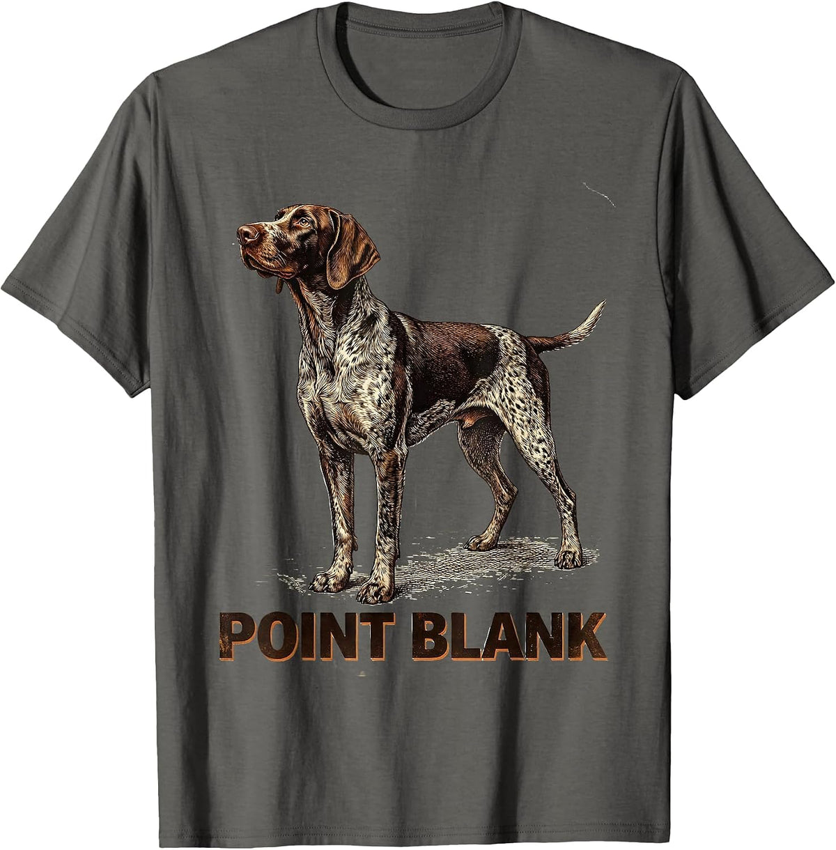 Men's Point Blank Vintage German Shorthaired Pointer Dog Lover T-Shirt - Asphalt Grey