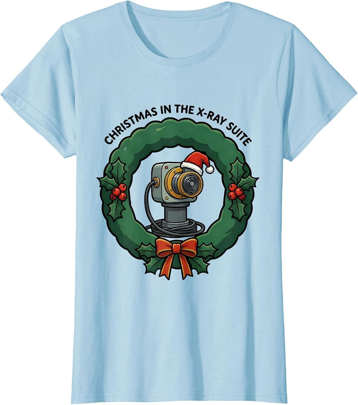 Christmas In The X-Ray Suite Funny Radiology Tech Holiday T-Shirt - Baby Blue