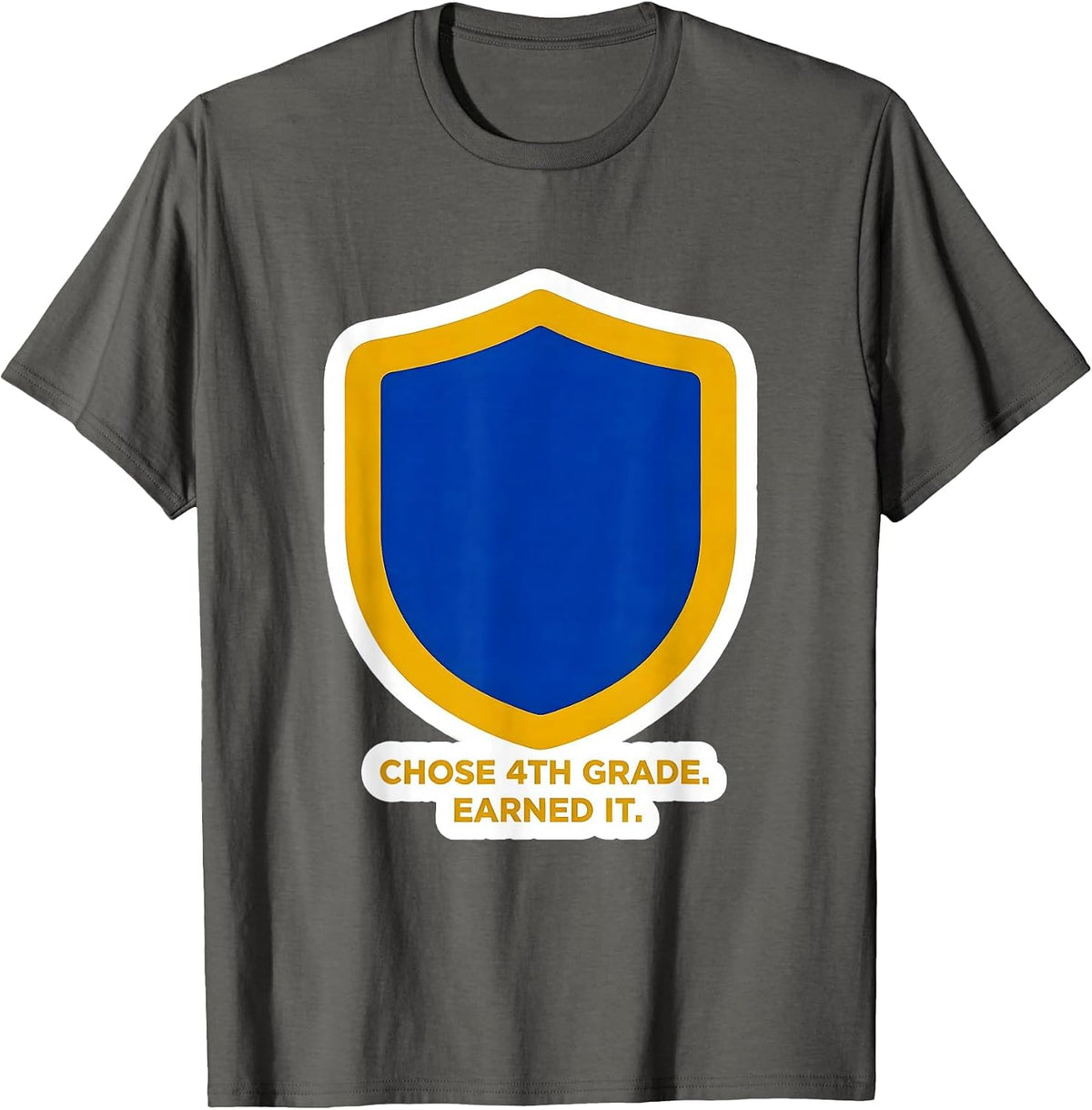 Men's Chose 4th Grade Earned It Funny Back To School Boy Kid T-Shirt - Asphalt Grey