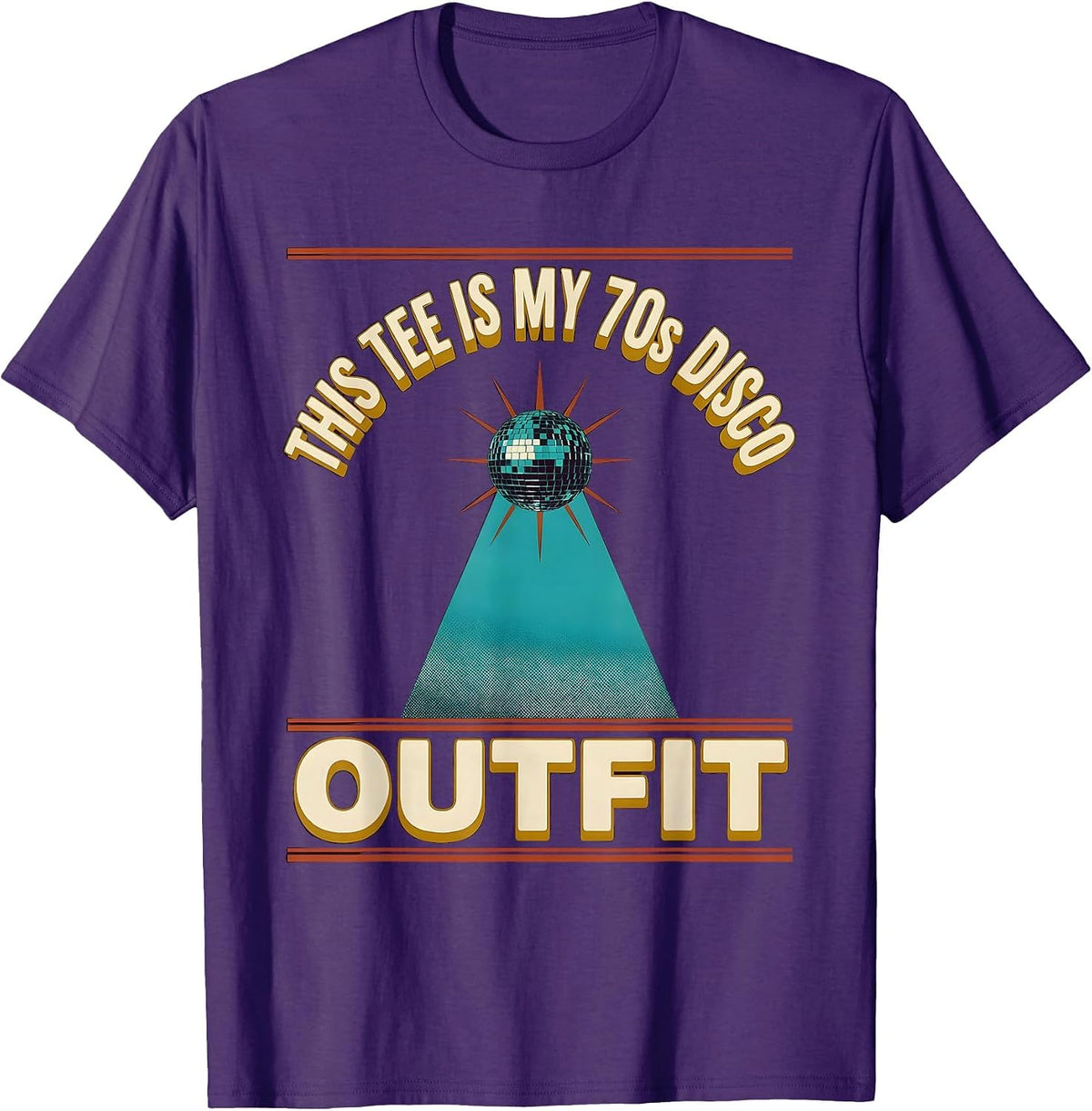 This Tee Is My 70s Disco Outfit Retro Funny Party Costume T-Shirt - Purple