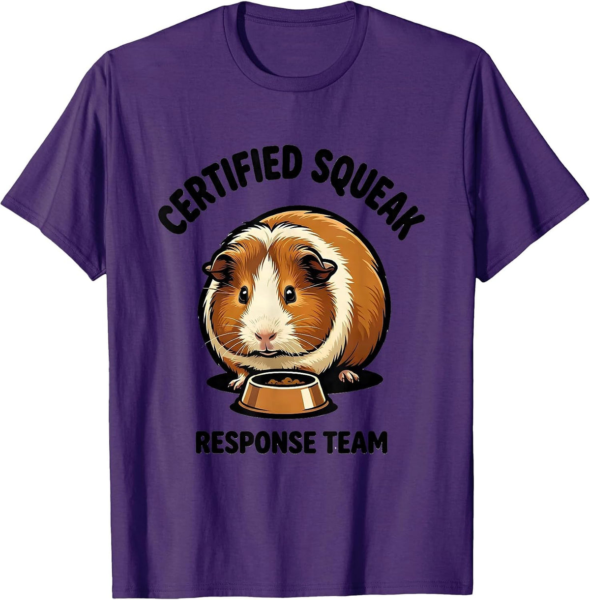 Certified Squeak Response Team Funny Guinea Pig Owner Humor T-Shirt - Purple