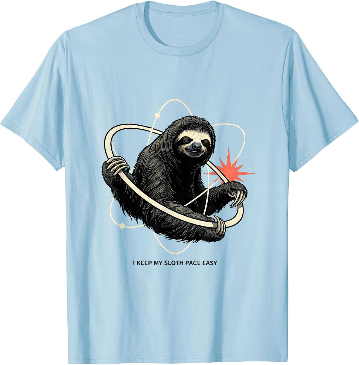 Men's I Keep My Sloth Pace Easy Funny Sloth Lover Gift T-Shirt - Baby Blue