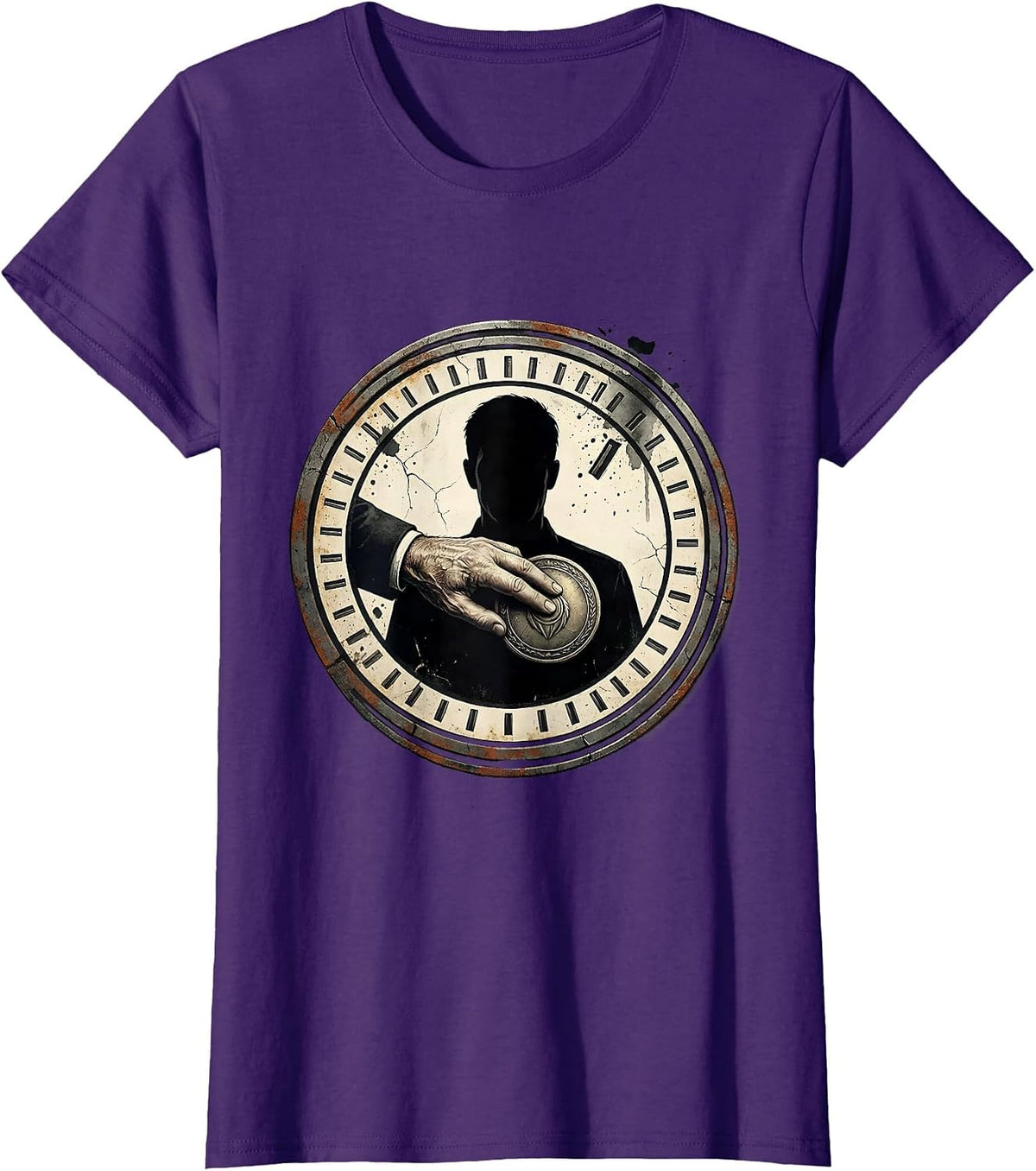 Women's Favorite Son In Law Distressed Badge Humor T-Shirt - Purple