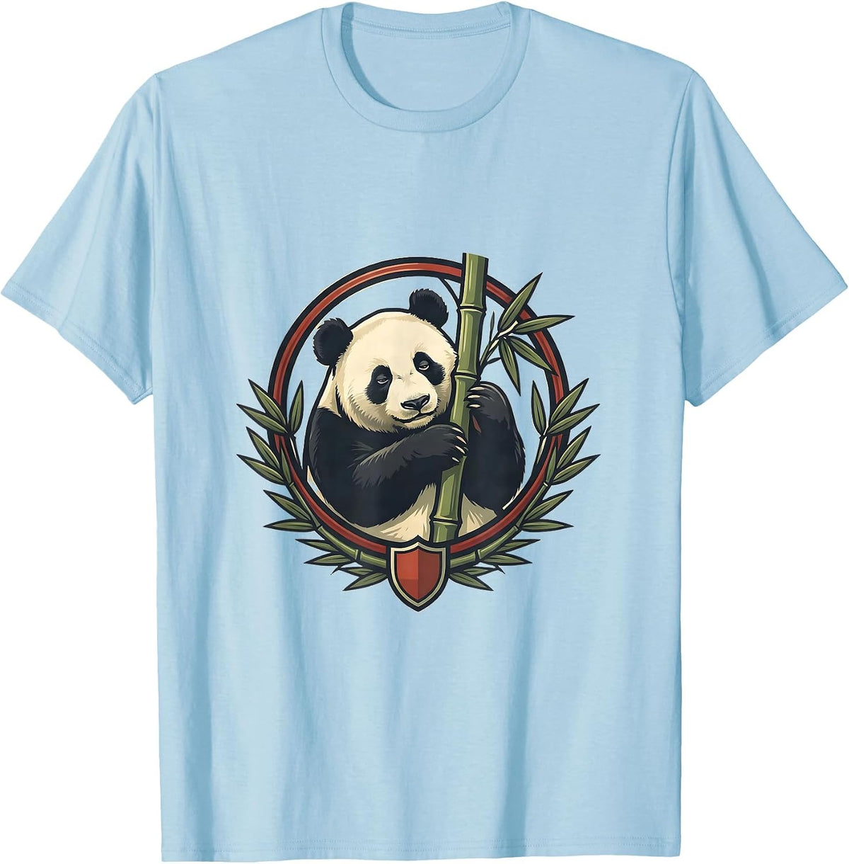 Men's Panda Crest Cute Humor Animal Lover Gift T-Shirt - Baby Blue