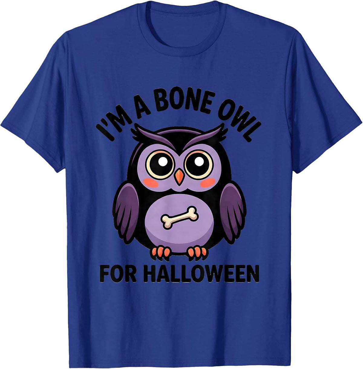 Men's I'm A Bone Owl For Halloween Kawaii Pastel-Goth Halloween T-Shirt - Royal Blue