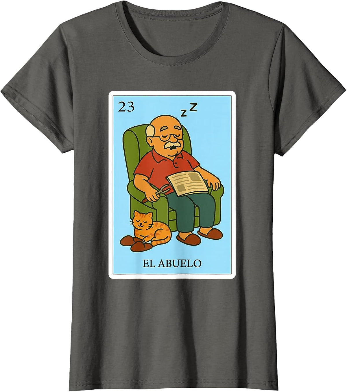 El Abuelo Dormilón | Spanish-Mexican Bingo Gifts for Abuela T-Shirt - Asphalt Grey